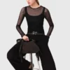Jersey-Top mit Strass