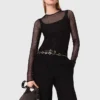 Jersey-Top mit Strass