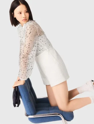 Jumpsuit aus Tweed mit Pailletten