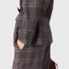 Karierte Anzugjacke mit Gürtel