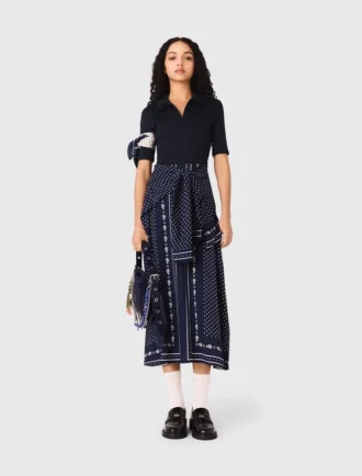 Kleid aus Mischgewebe mit Bandana-Muster