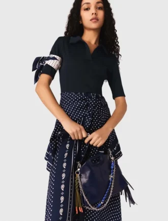 Kleid aus Mischgewebe mit Bandana-Muster