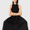 Kleid aus Taft-Mischgewebe