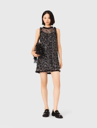 Kleid mit Blumenstickerei und Pailletten