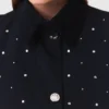 Kurze Jacke mit Samtkragen