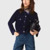 Kurze Samtjacke