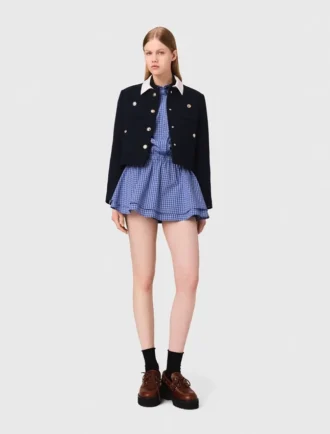 Kurze Tweedjacke, abnehmbarer Kragen