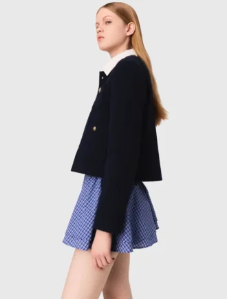 Kurze Tweedjacke, abnehmbarer Kragen