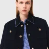 Kurze Tweedjacke, abnehmbarer Kragen Kurze Tweedjacke, abnehmbarer Kragen