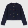 Kurze Tweedjacke, abnehmbarer Kragen Kurze Tweedjacke, abnehmbarer Kragen