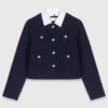 Kurze Tweedjacke, abnehmbarer Kragen Kurze Tweedjacke, abnehmbarer Kragen