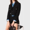 Kurze Tweedjacke mit Strasssteinen