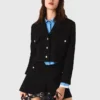 Kurze Tweedjacke mit Strasssteinen