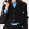 Kurze Tweedjacke mit Strasssteinen
