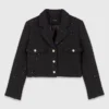 Kurze Tweedjacke mit Strasssteinen