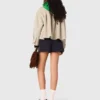 Kurze Wolljacke mit Falten am Rücken