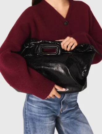 M-Tasche aus geknittertem Leder
