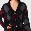 Kurzer Cardigan mit Argyle-Muster Kurzer Cardigan mit Argyle-Muster
