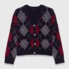Kurzer Cardigan mit Argyle-Muster Kurzer Cardigan mit Argyle-Muster