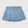 Kurzer Denimrock mit Falten und Strass Kurzer Denimrock mit Falten und Strass