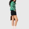 Kurzer gestreifter Polo-Pullover