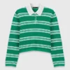 Kurzer gestreifter Polo-Pullover