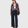 Kurzer Pullover mit Argyle-Muster