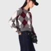 Kurzer Pullover mit Argyle-Muster