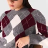 Kurzer Pullover mit Argyle-Muster