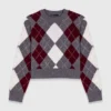 Kurzer Pullover mit Argyle-Muster