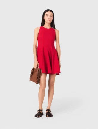 Kurzes, ausgestelltes Kleid aus Leinenmischung