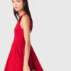Kurzes, ausgestelltes Kleid aus Leinenmischung