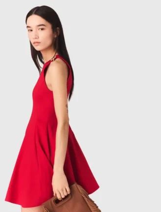 Kurzes, ausgestelltes Kleid aus Leinenmischung