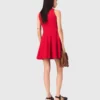 Kurzes, ausgestelltes Kleid aus Leinenmischung