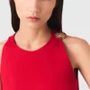 Kurzes, ausgestelltes Kleid aus Leinenmischung