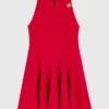 Kurzes, ausgestelltes Kleid aus Leinenmischung