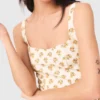 Kurzes, ausgestelltes Kleid mit Muster