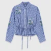 Kurzes, besticktes Streifenhemd Kurzes, besticktes Streifenhemd