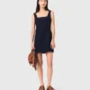 Kurzes Kleid aus Leinenmischung