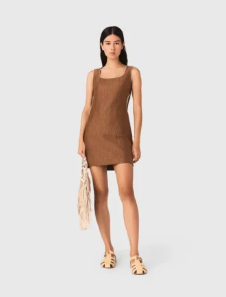 Kurzes Kleid aus Leinenmischung
