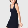 Kurzes Kleid aus Leinenmischung