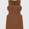Kurzes Kleid aus Leinenmischung Kurzes Kleid aus Leinenmischung