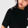 Kurzes Kleid aus Strick und Taft Kurzes Kleid aus Strick und Taft
