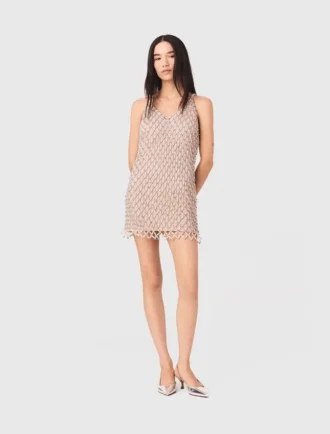 Kurzes Perlenkleid mit Futter