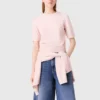 Kurzärmeliger Pullover mit Strasssteinen Kurzärmeliger Pullover mit Strasssteinen