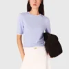 Kurzärmeliger Pullover mit Strasssteinen