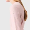 Kurzärmeliger Pullover mit Strasssteinen Kurzärmeliger Pullover mit Strasssteinen