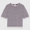 Kurzärmeliger Pullover mit Strasssteinen Kurzärmeliger Pullover mit Strasssteinen