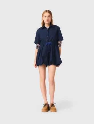 Kurzärmeliges Bubble-Kleid aus Baumwolle