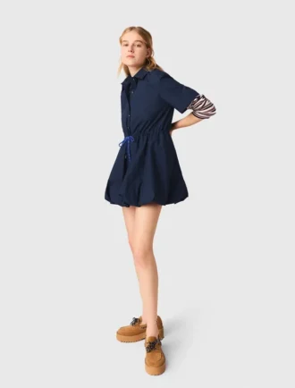 Kurzärmeliges Bubble-Kleid aus Baumwolle